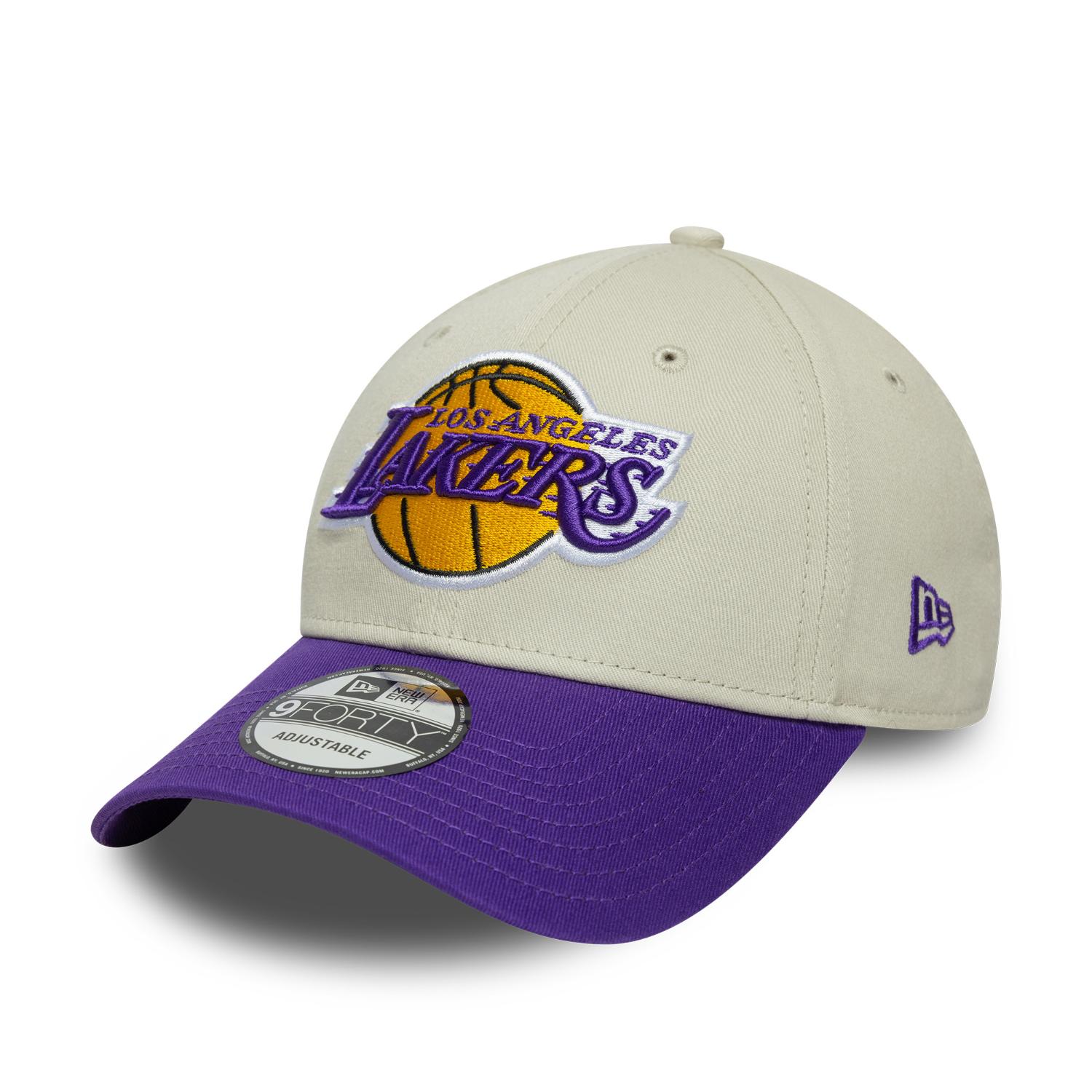 Los Angeles Lakers New Era Contrast Patch 9FORTY Verstellbare NBA Cap Beige