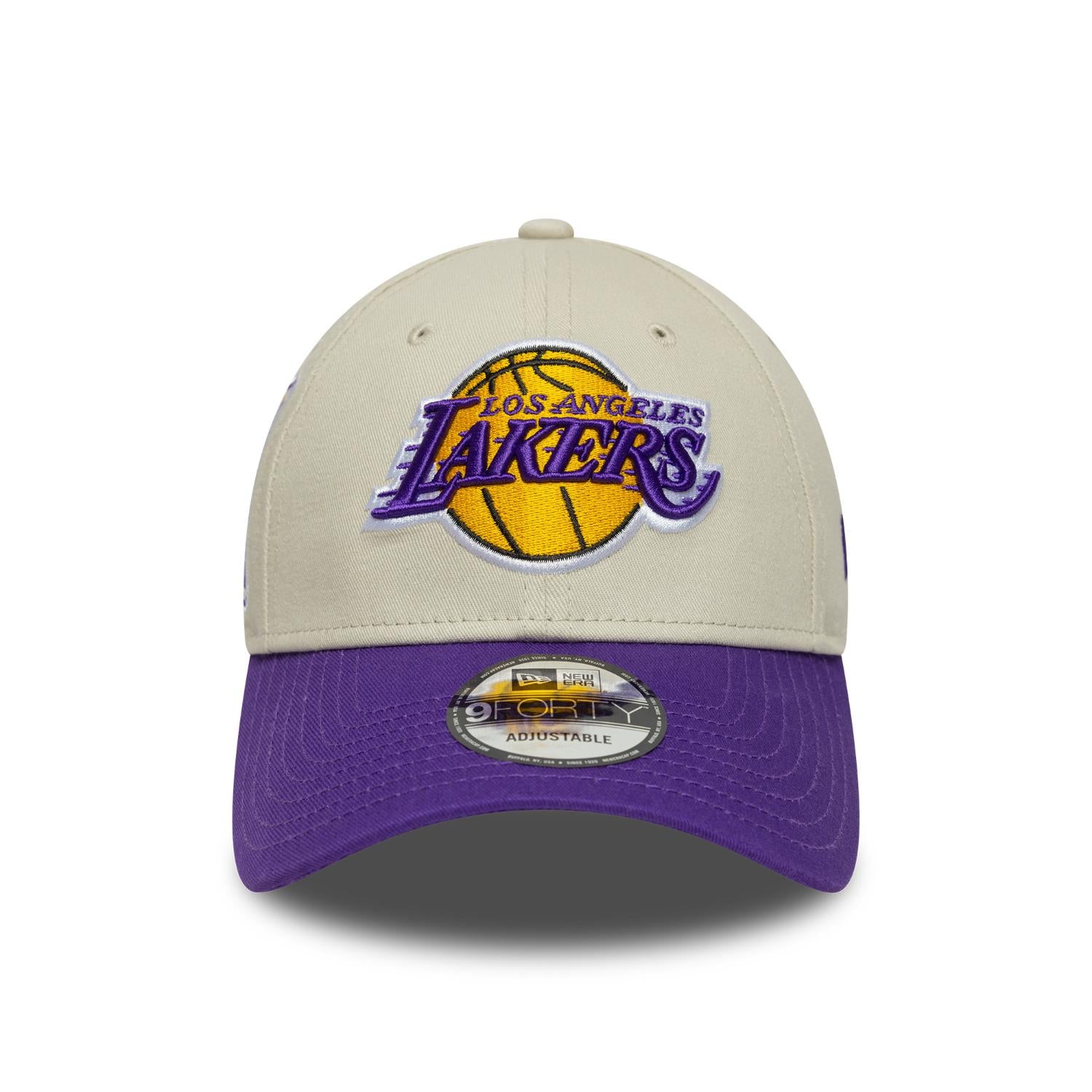 Los Angeles Lakers New Era Contrast Patch 9FORTY Verstellbare NBA Cap Beige