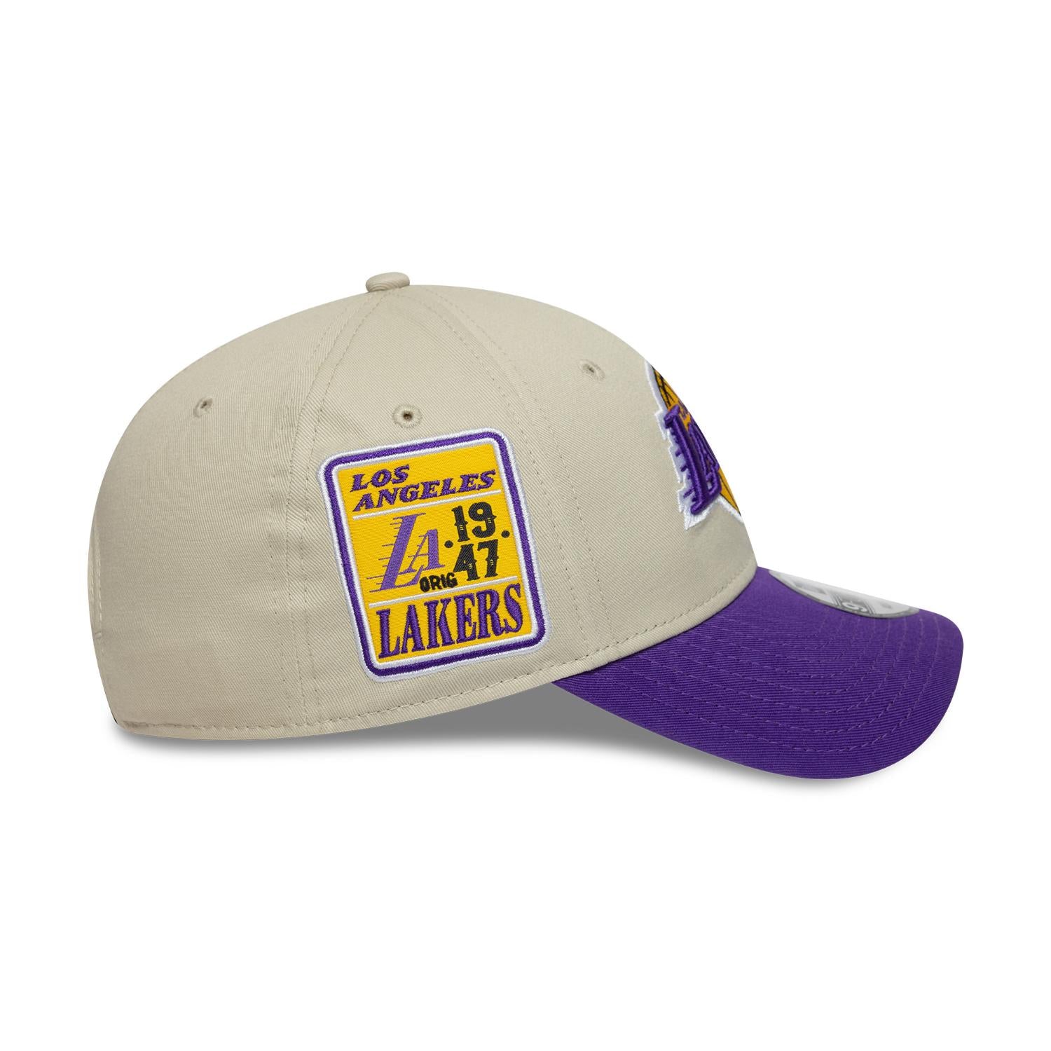 Los Angeles Lakers New Era Contrast Patch 9FORTY Verstellbare NBA Cap Beige