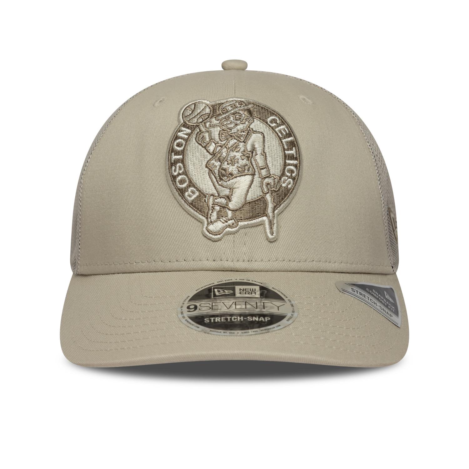Boston Celtics New Era 9SEVENTY Stretch Snap Tonal Trucker NBA Cap Beige