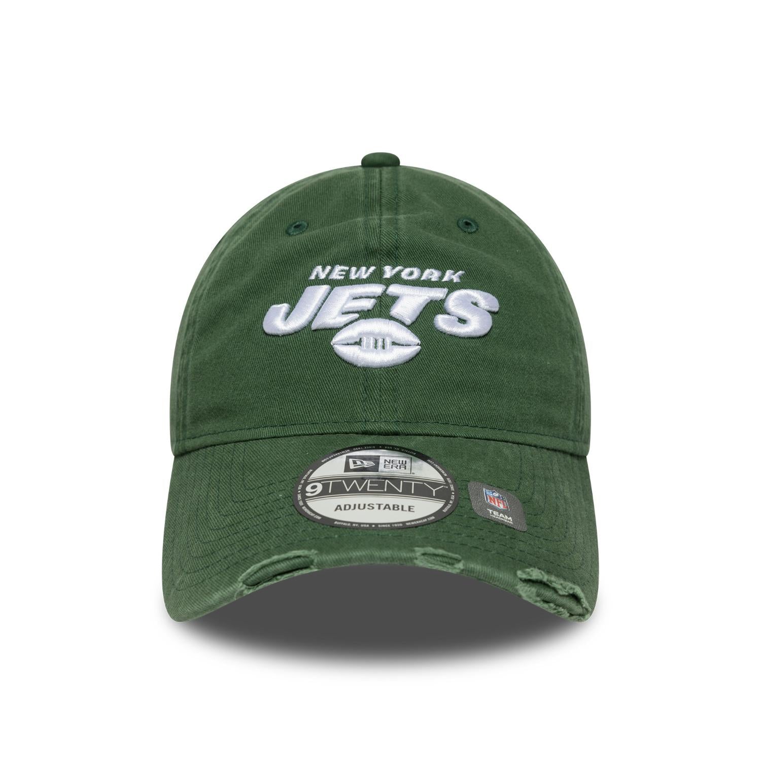 New York Jets New Era Washed Distressed 9TWENTY Verstellbare NFL Cap Grün