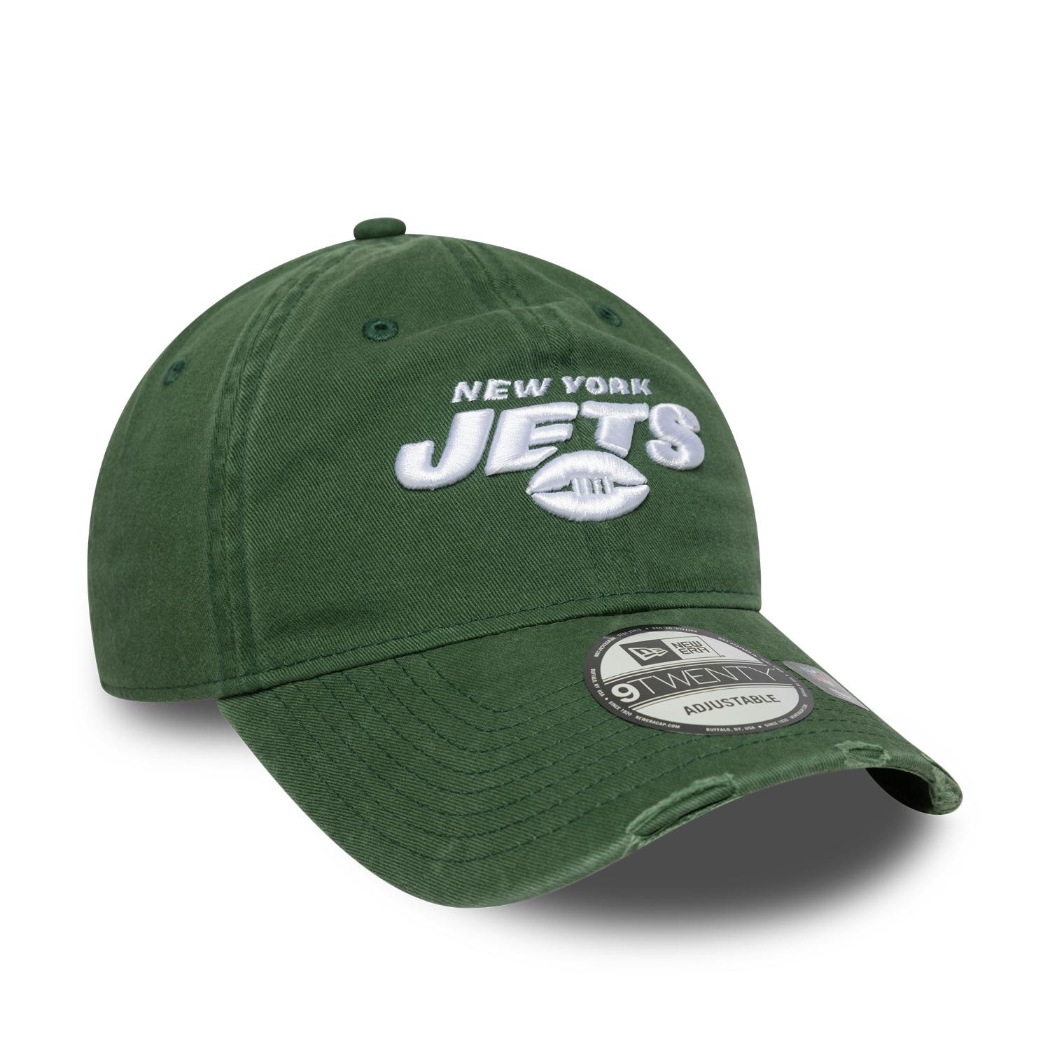 New York Jets New Era Washed Distressed 9TWENTY Verstellbare NFL Cap Grün
