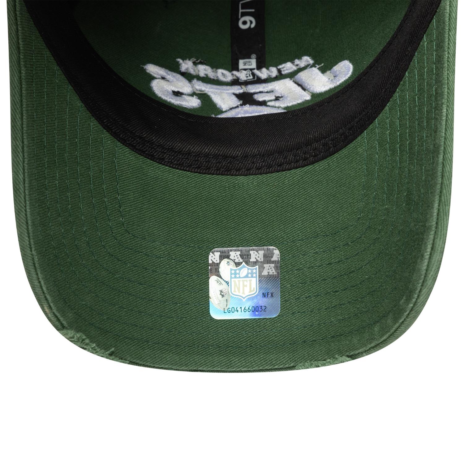 New York Jets New Era Washed Distressed 9TWENTY Verstellbare NFL Cap Grün