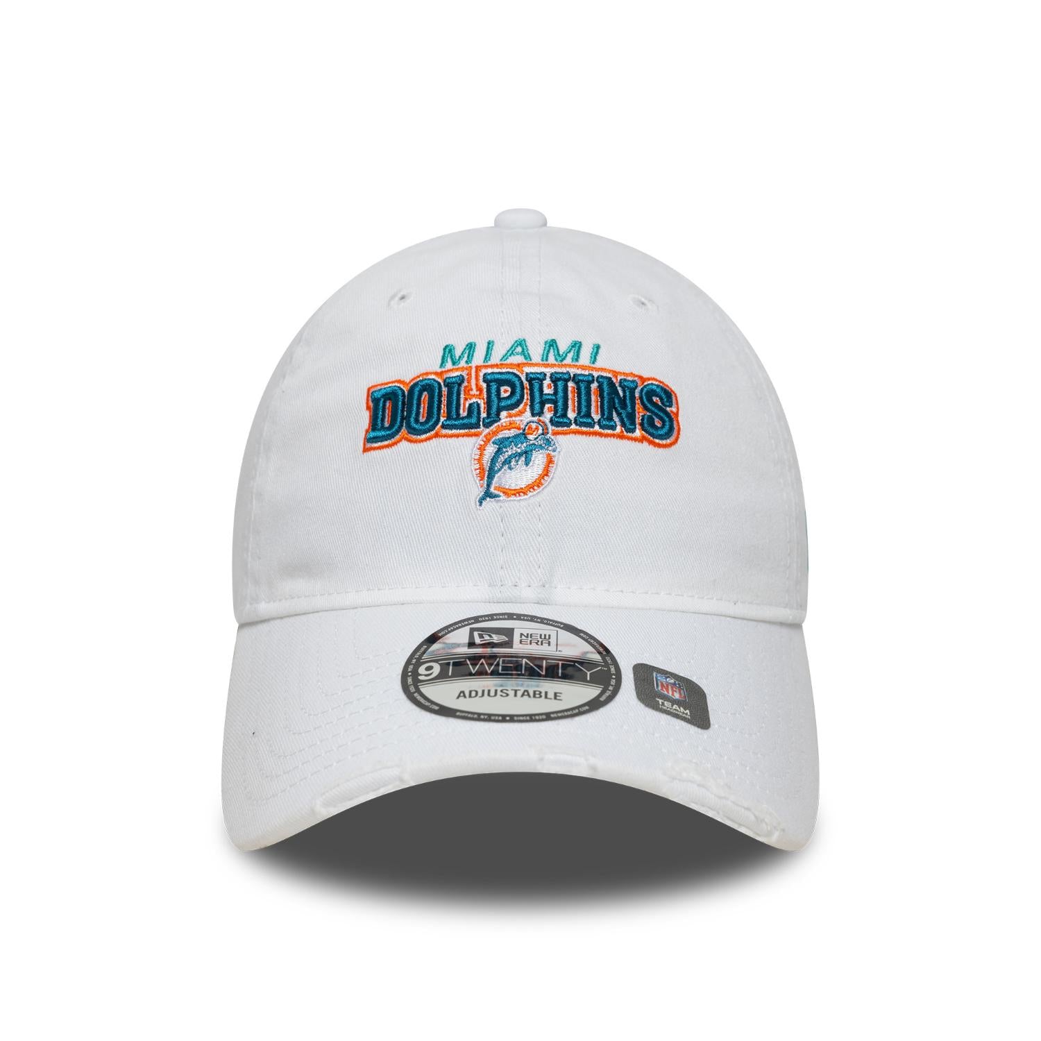 Miami Dolphins New Era Washed Distressed 9TWENTY Verstellbare NFL Cap Weiß
