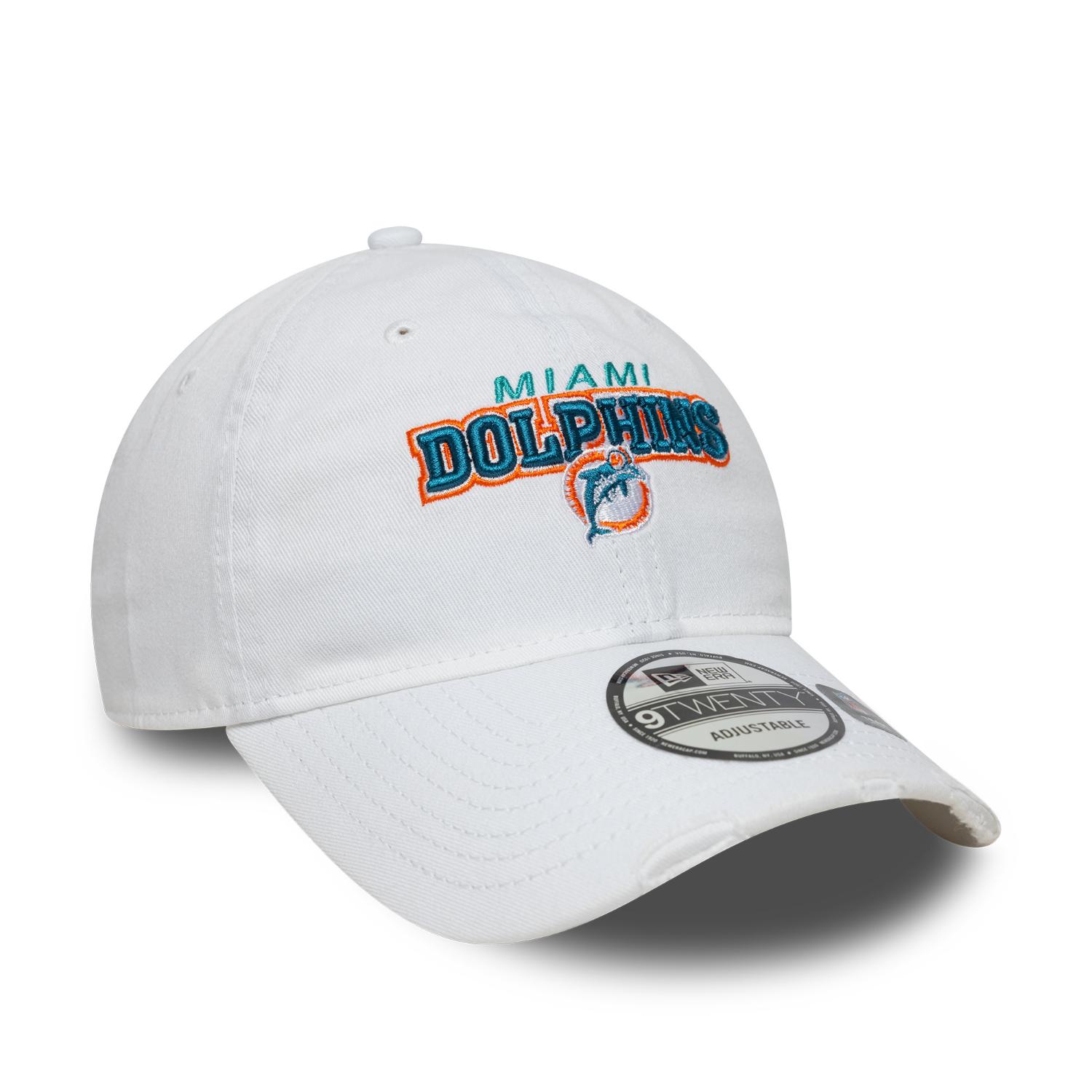 Miami Dolphins New Era Washed Distressed 9TWENTY Verstellbare NFL Cap Weiß
