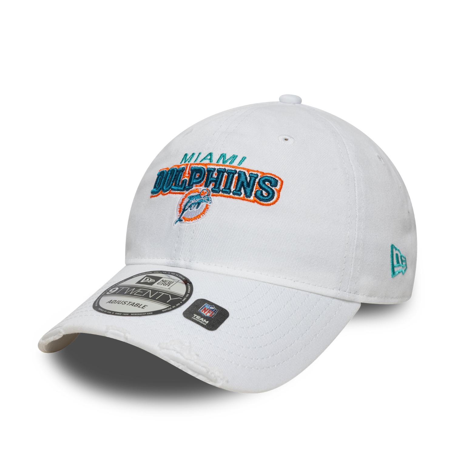 Miami Dolphins New Era Washed Distressed 9TWENTY Verstellbare NFL Cap Weiß