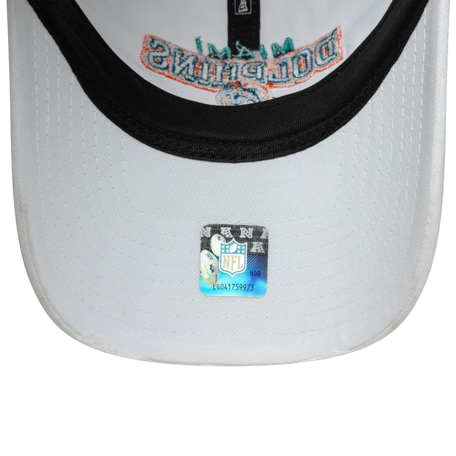 Miami Dolphins New Era Washed Distressed 9TWENTY Verstellbare NFL Cap Weiß
