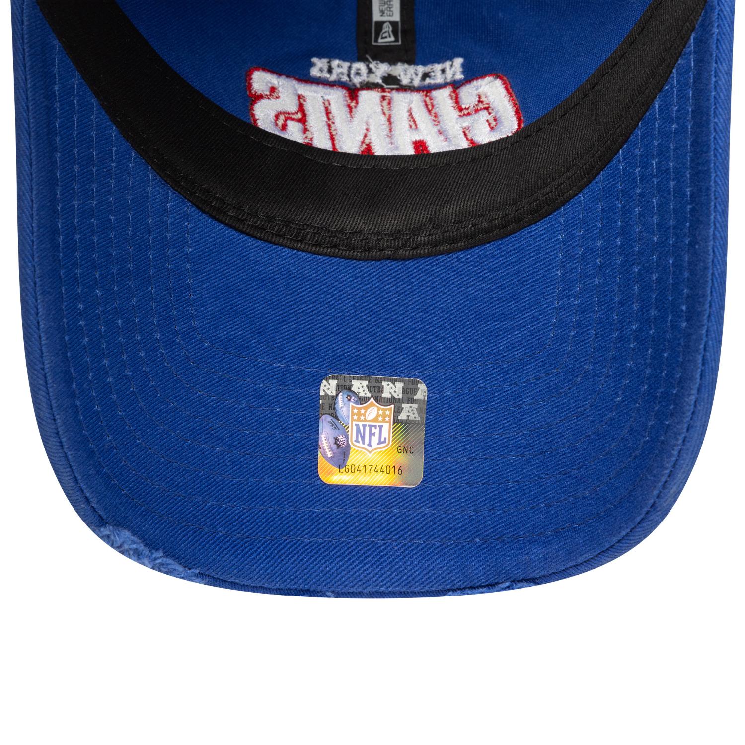 New York Giants New Era Washed Distressed 9TWENTY Verstellbare NFL Cap Blau