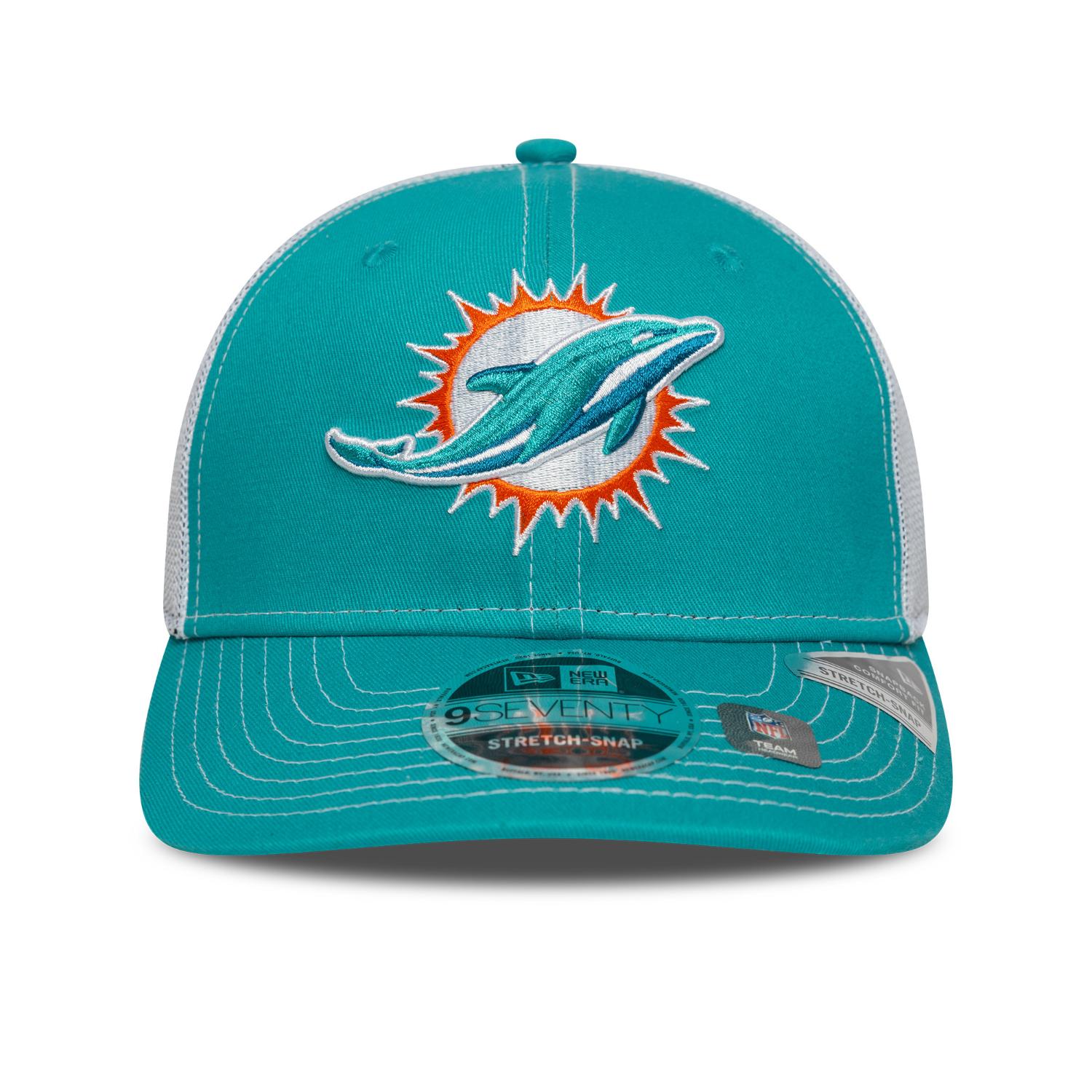 Miami Dolphins New Era 9SEVENTY Stretch Snap Trucker NFL Cap Türkis
