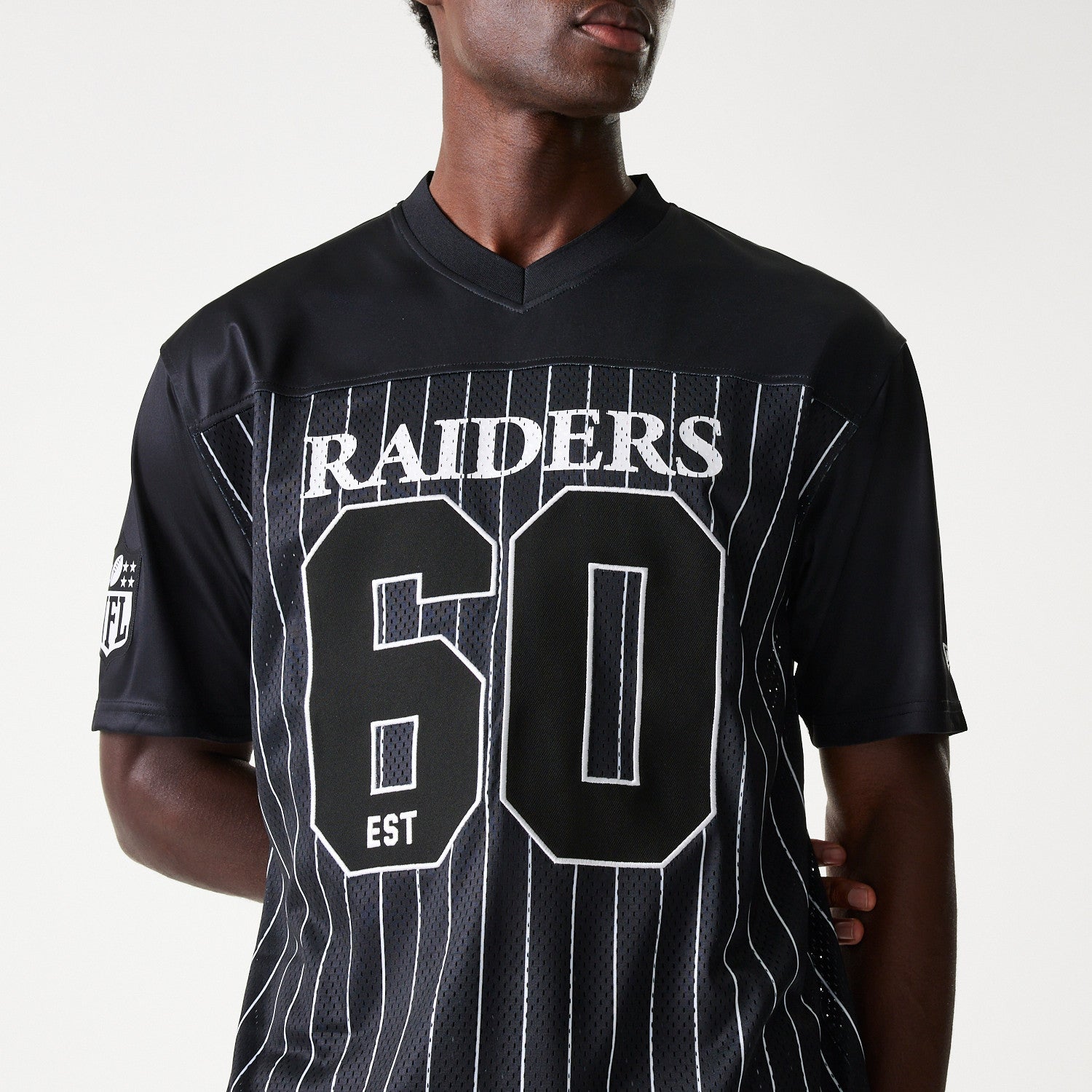 Las Vegas Raiders New Era Pinstripe NFL Trikot Schwarz