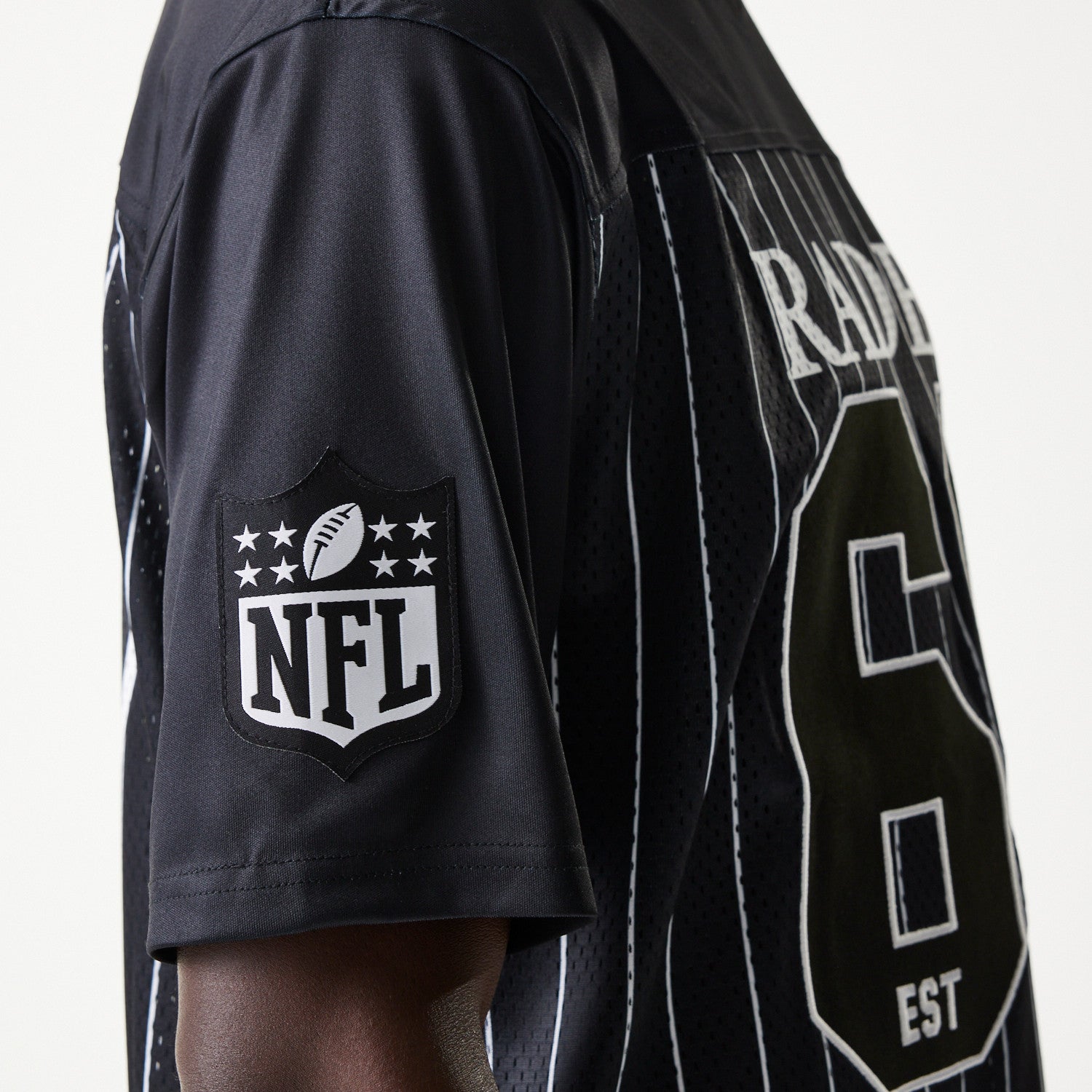 Las Vegas Raiders New Era Pinstripe NFL Trikot Schwarz
