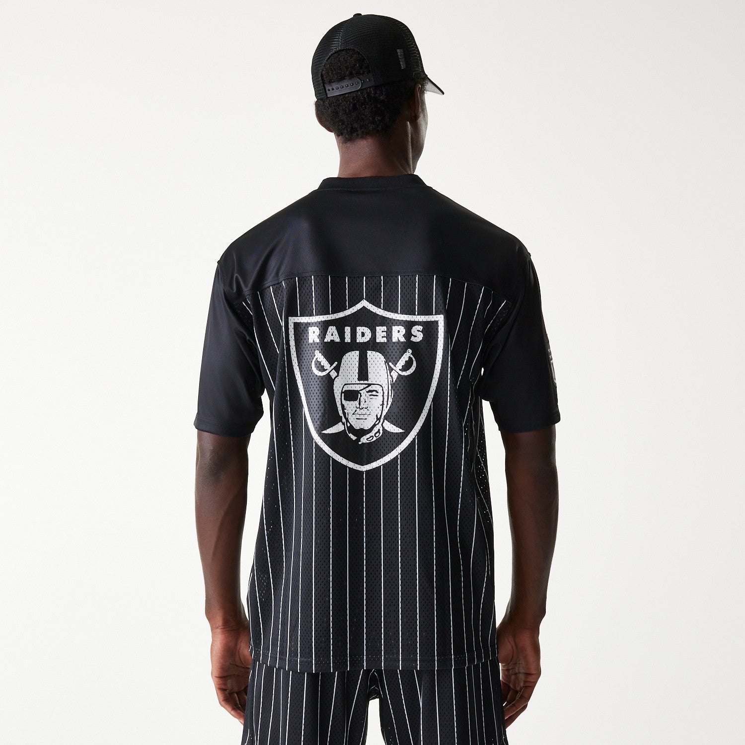 Las Vegas Raiders New Era Pinstripe NFL Trikot Schwarz