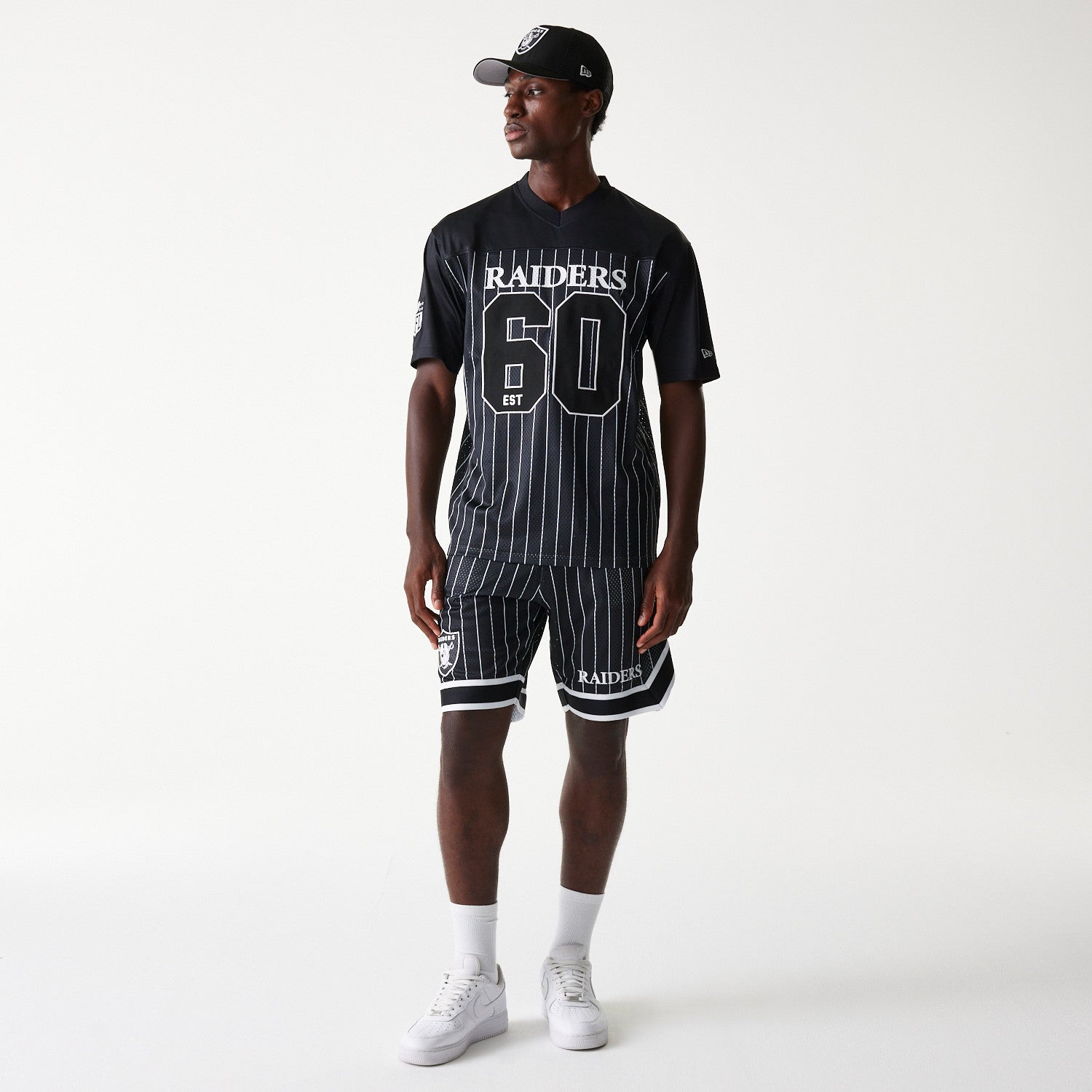 Las Vegas Raiders New Era Pinstripe NFL Trikot Schwarz
