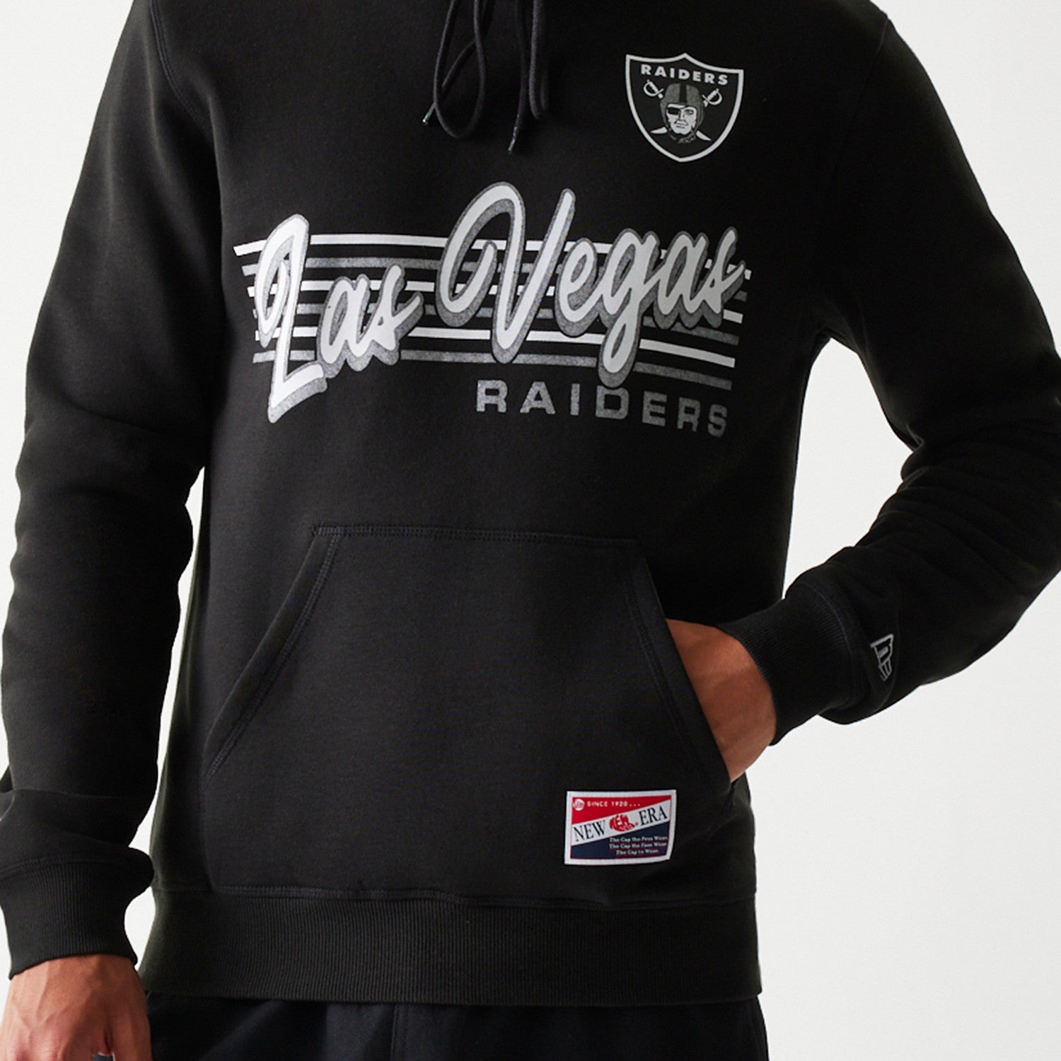 Las Vegas Raiders New Era USA EDITION Retro Scripted NFL Hoodie Schwarz