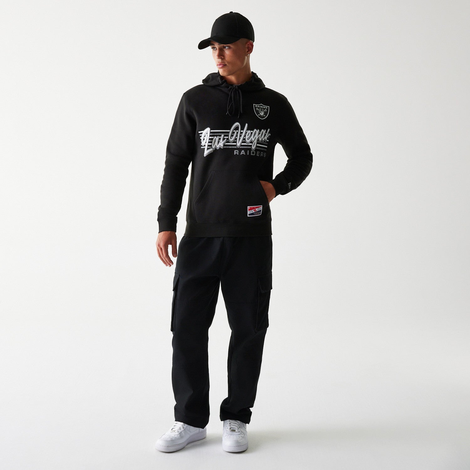 Las Vegas Raiders New Era USA EDITION Retro Scripted NFL Hoodie Schwarz