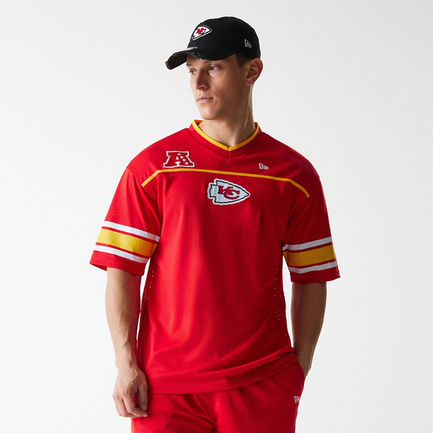 Kansas City Chiefs New Era Stitched Panel Mesh NFL Trikot Rot