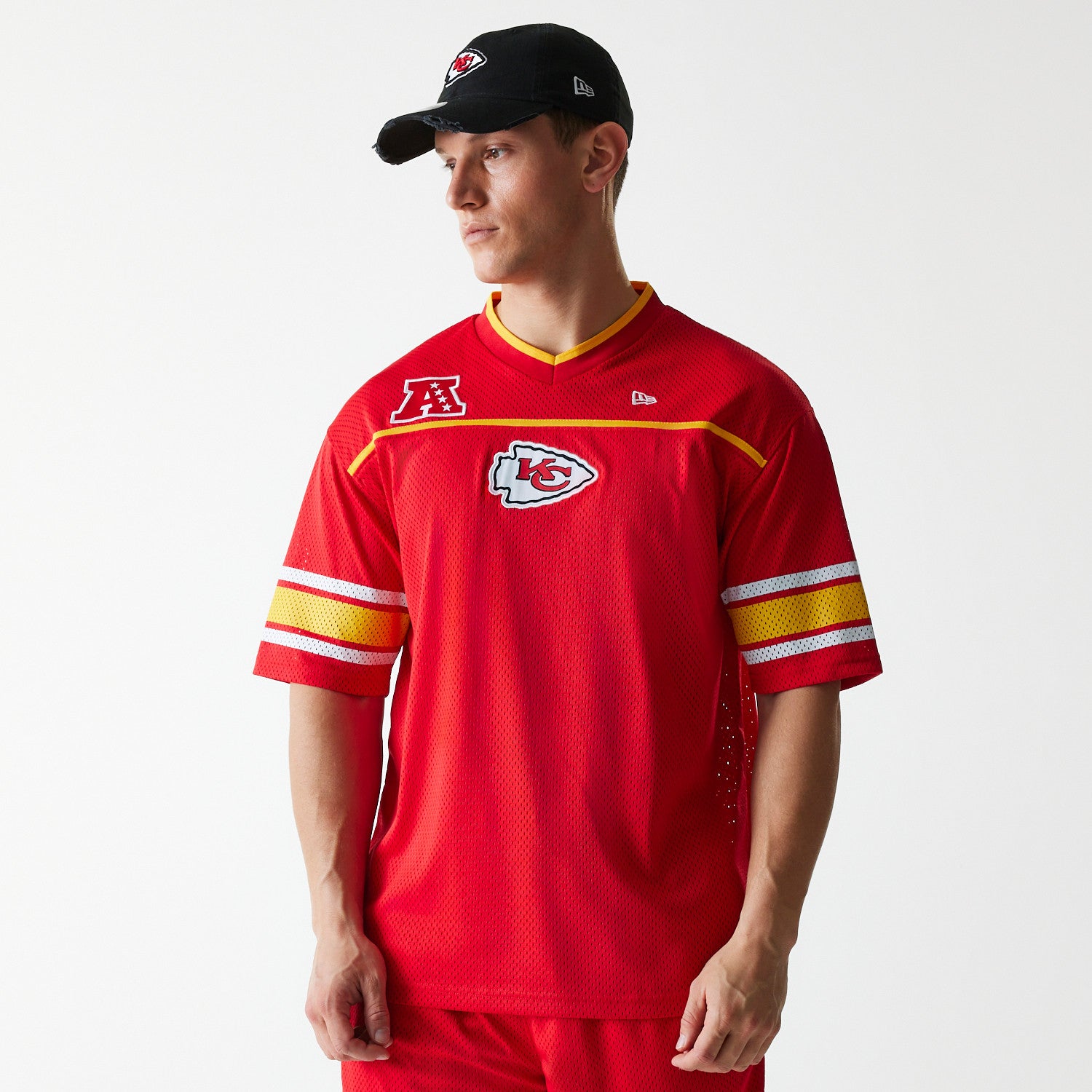 Kansas City Chiefs New Era Stitched Panel Mesh NFL Trikot Rot