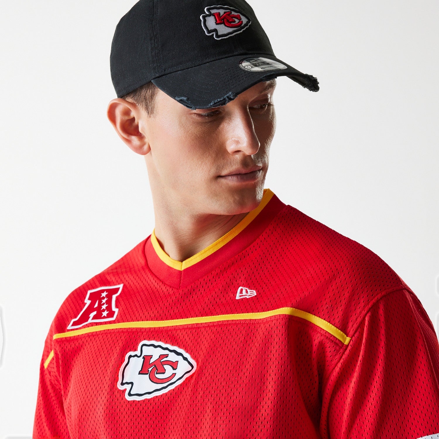 Kansas City Chiefs New Era Stitched Panel Mesh NFL Trikot Rot
