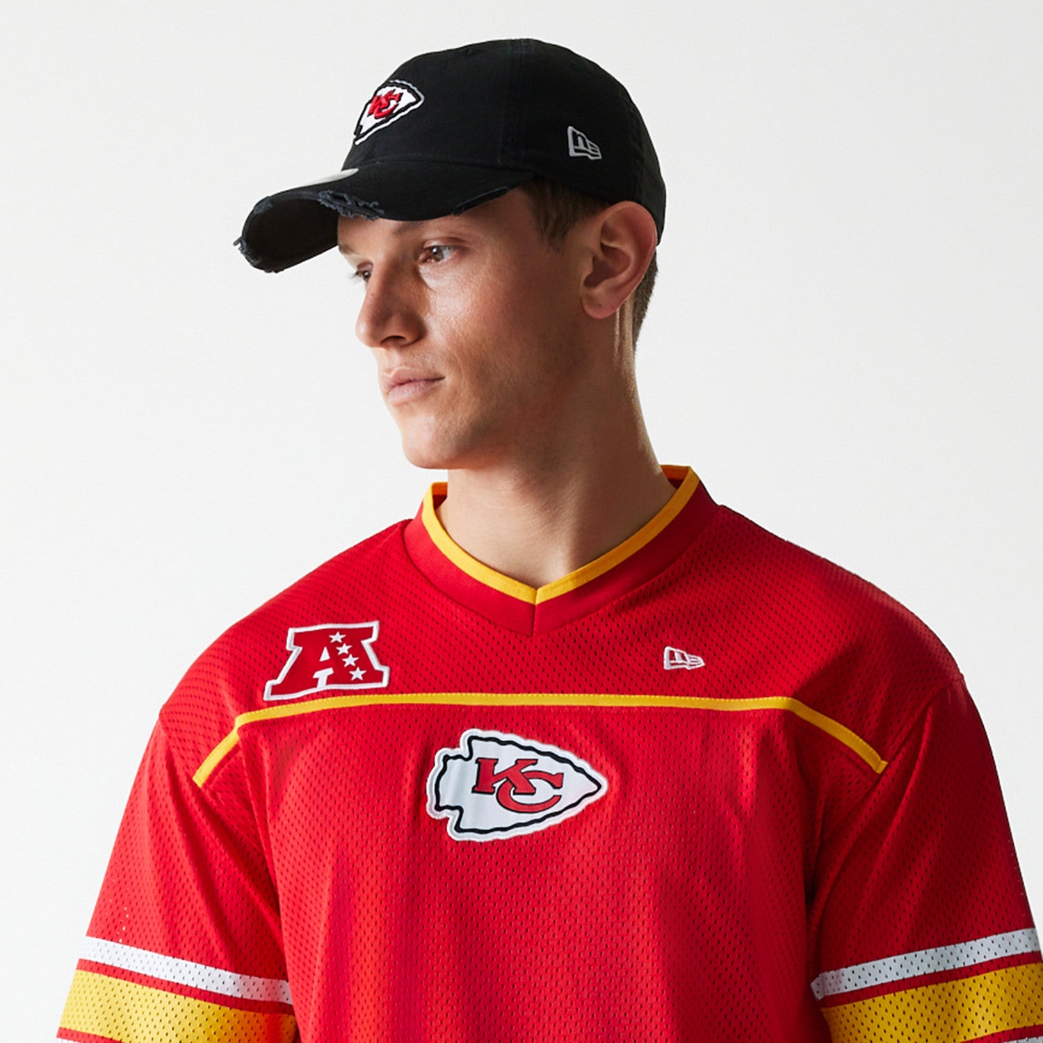 Kansas City Chiefs New Era Stitched Panel Mesh NFL Trikot Rot
