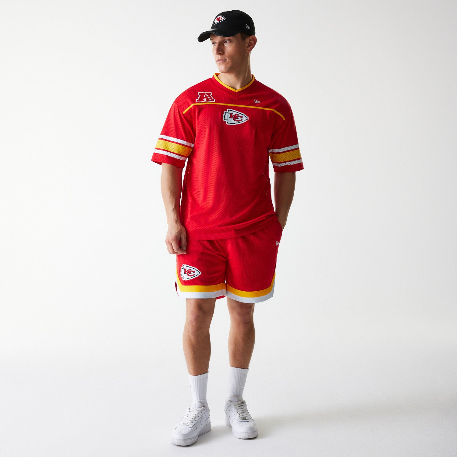 Kansas City Chiefs New Era Stitched Panel Mesh NFL Trikot Rot