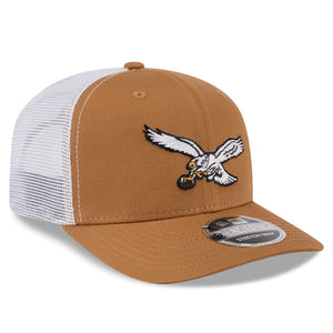 Neue Era Philadelphia Eagles Vintage Logo Cap, beige, 9SEVENTY Trucker Caps mit Stretch-Snap, NFL Fan Accessoire