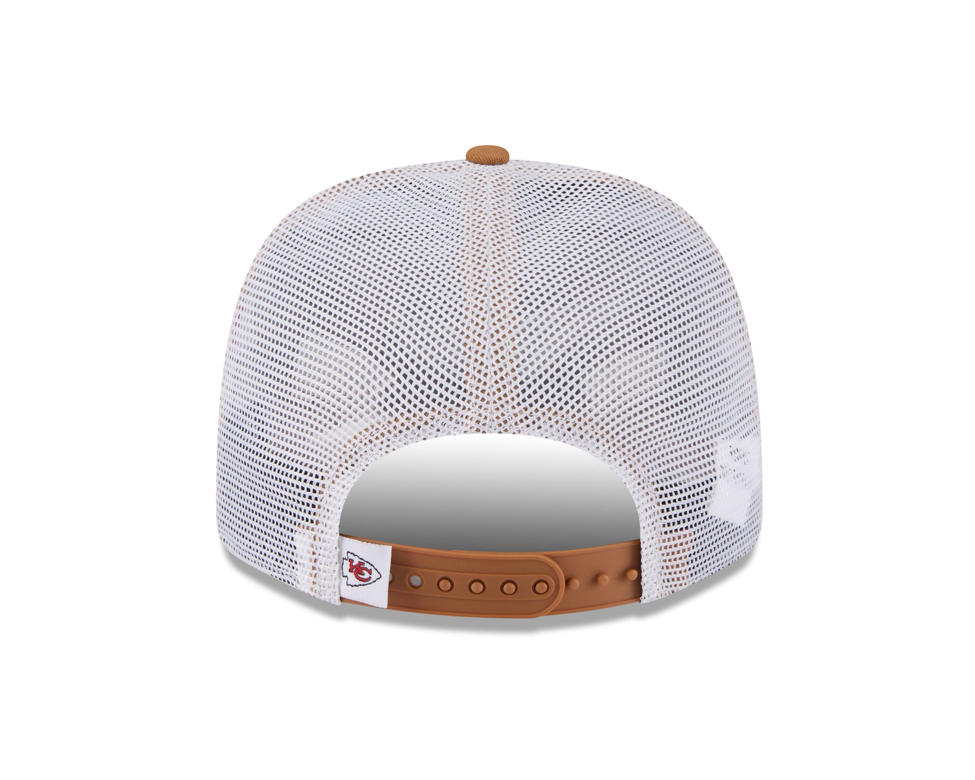 Beige New Era Kansas City Chiefs 9SEVENTY Trucker Cap mit Stretch-Snap-Verschluss, sportliches NFL-Cap für Fans