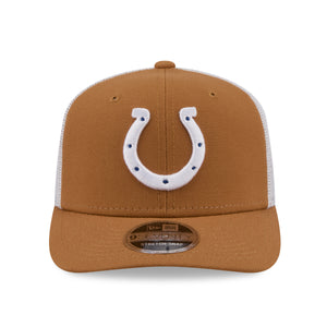 Beige NFL Cap von NEW ERA, 9SEVENTY Stretch-Snap Trucker, mit Indianapolis Colts Logo, atmungsaktives Trucker-Design