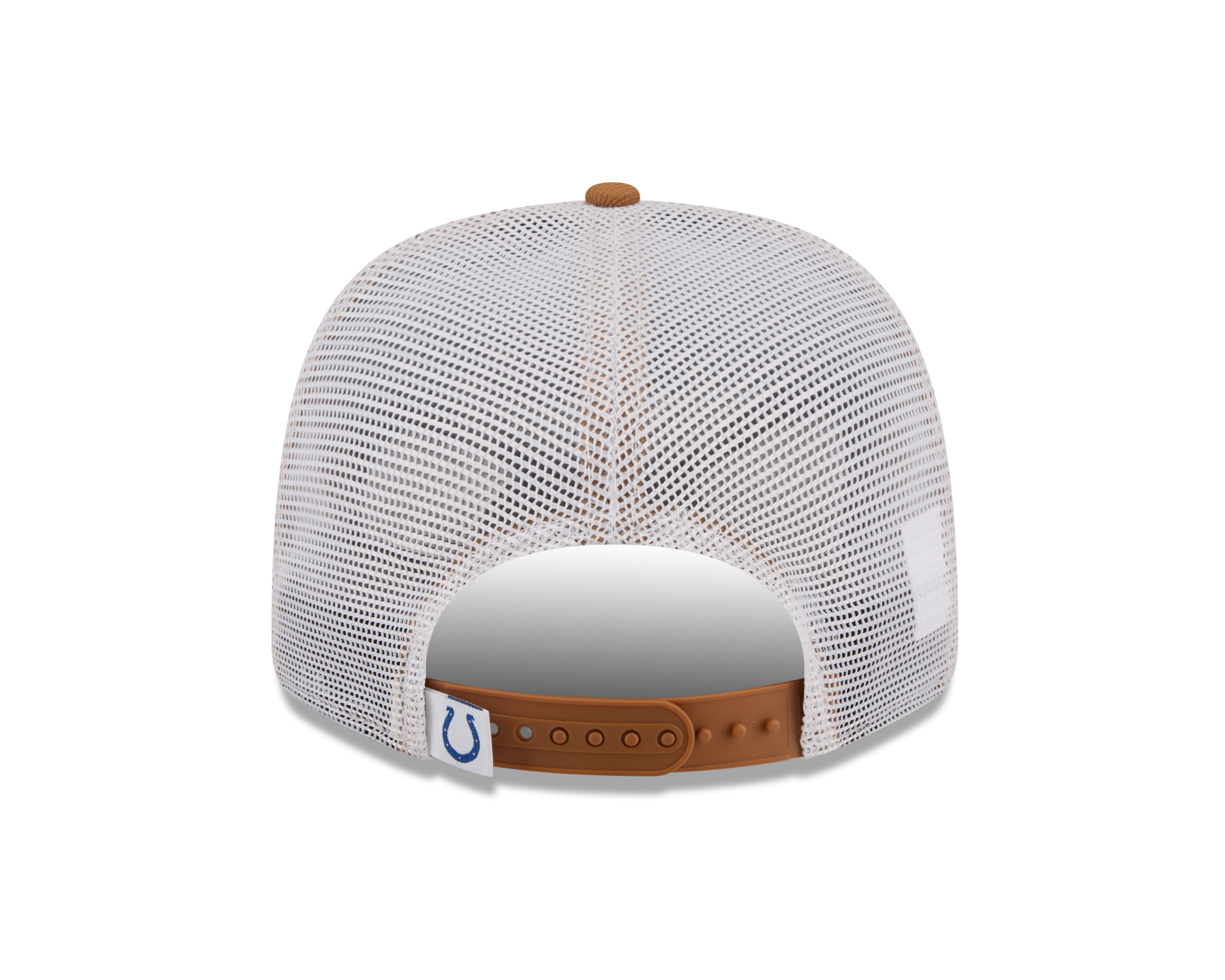 Neue Era Indianapolis Colts 9SEVENTY Stretch-Snap Trucker Cap in Beige mit NFL-Logo, atmungsaktives Design und verstellbarem Snapverschluss