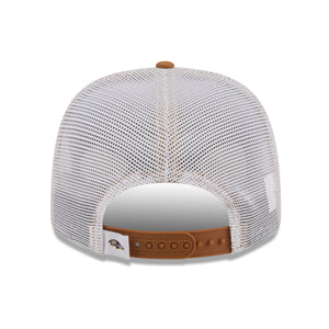 Baltimore Ravens New Era 9SEVENTY Stretch-Snap Trucker Cap in Beige, mit NFL-Logo, Mesh-Back und verstellbarem Snapverschluss