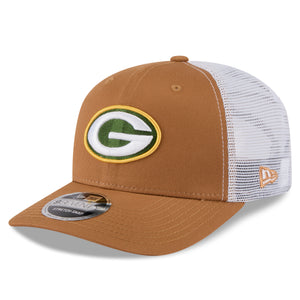 Grüne Green Bay Packers New Era 9SEVENTY Trucker Cap mit Stretch-Snap, beige, mit Team-Logo, für NFL-Fans