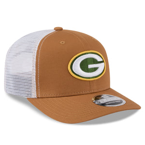 Neue Era Green Bay Packers 9SEVENTY Trucker Cap in Beige, Stretch-Snap, NFL, sportliches Cap-Design