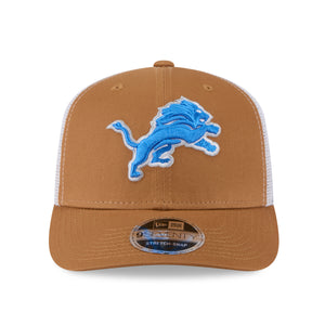 Beige New Era Detroit Lions 9SEVENTY Stretch-Snap Trucker Cap mit NFL-Logo und gesticktem Team-Design