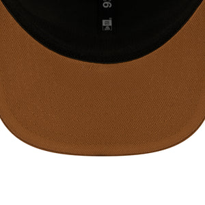 Neue England Patriots New Era 9SEVENTY Trucker Cap in Beige mit Stretch-Snap-Verschluss, NFL-Logo sichtbar
