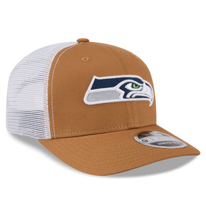 Neue Era Seattle Seahawks 9SEVENTY Trucker Cap in Beige mit Stretch-Snap, perfekt für NFL Fans und sportlichen Stil