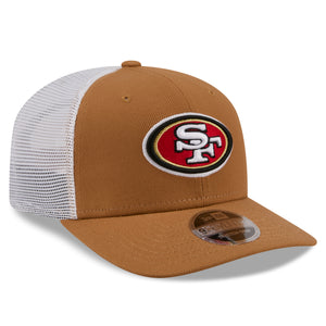 Beige New Era 49ers 9SEVENTY Trucker Cap mit Stretch-Snap-Verschluss, NFL-Logo auf der Vorderseite, sportliches Design