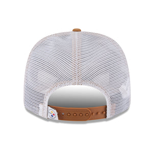 Neue Era Pittsburgh Steelers NFL Cap, beige 9SEVENTY Stretch-Snap Trucker Cap, sportliches Cap mit NFL-Logo, bequem und stylisch