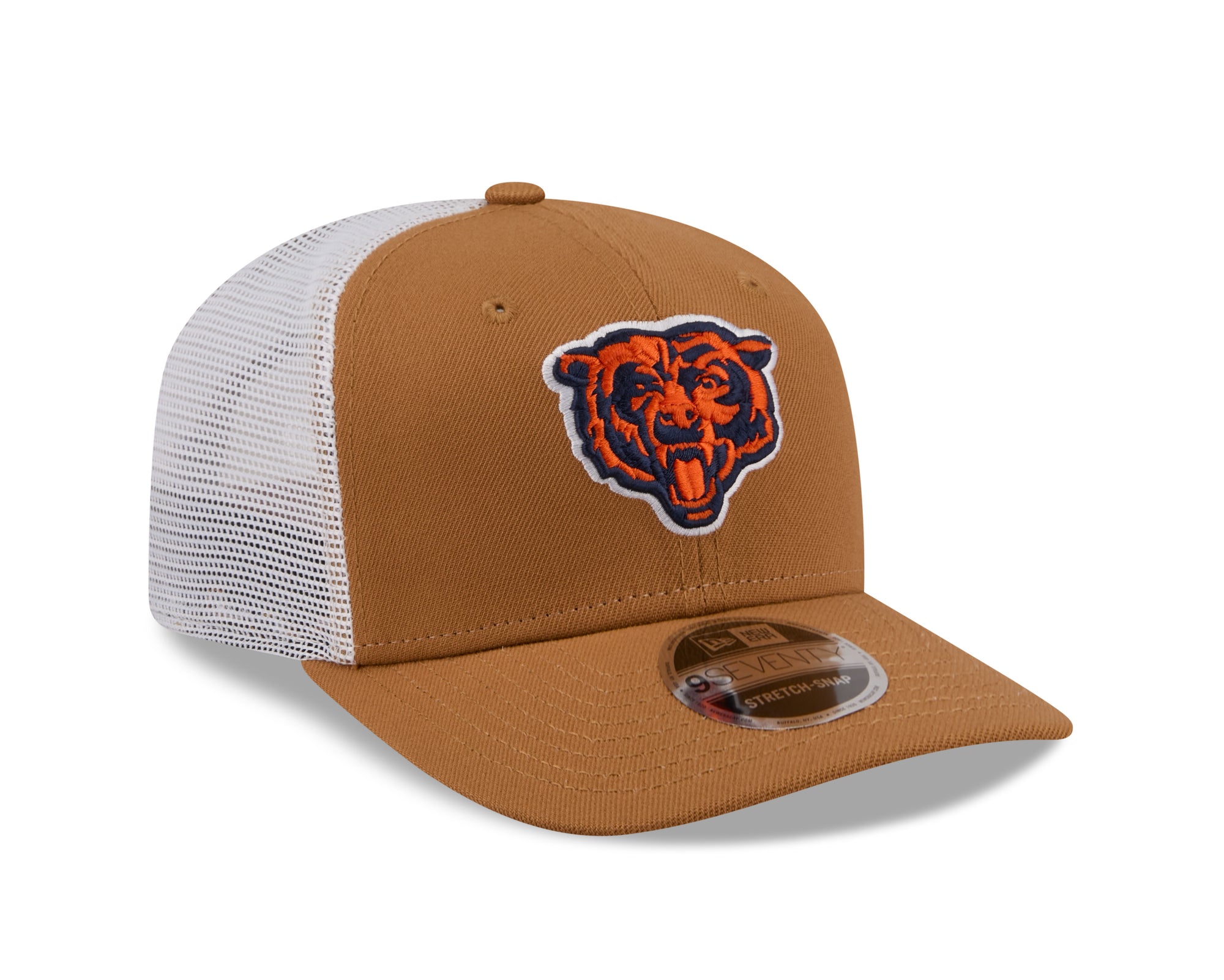 Beige Cap von NEW ERA, Chicago Bears 9SEVENTY Stretch-Snap Trucker NFL Cap, mit Logo und Mesh-Details