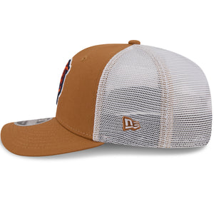 Neue Era Chicago Bears 9SEVENTY Trucker Cap in Beige, mit Stretch-Snap-Verschluss, sportliche NFL Cap mit Logo auf der Seite