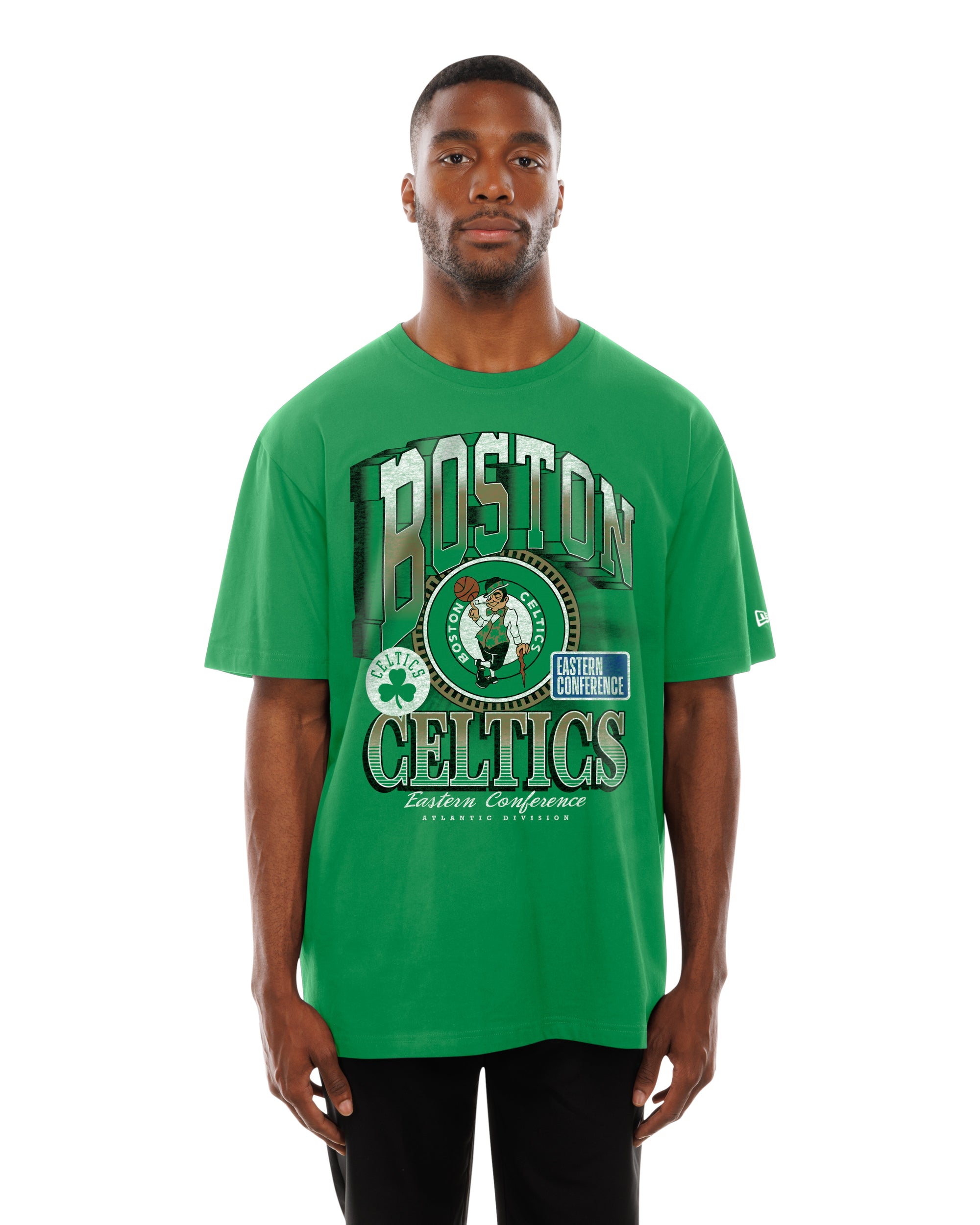 Boston Celtics New Era USA Collection Vintage Style NBA T-Shirt Grün