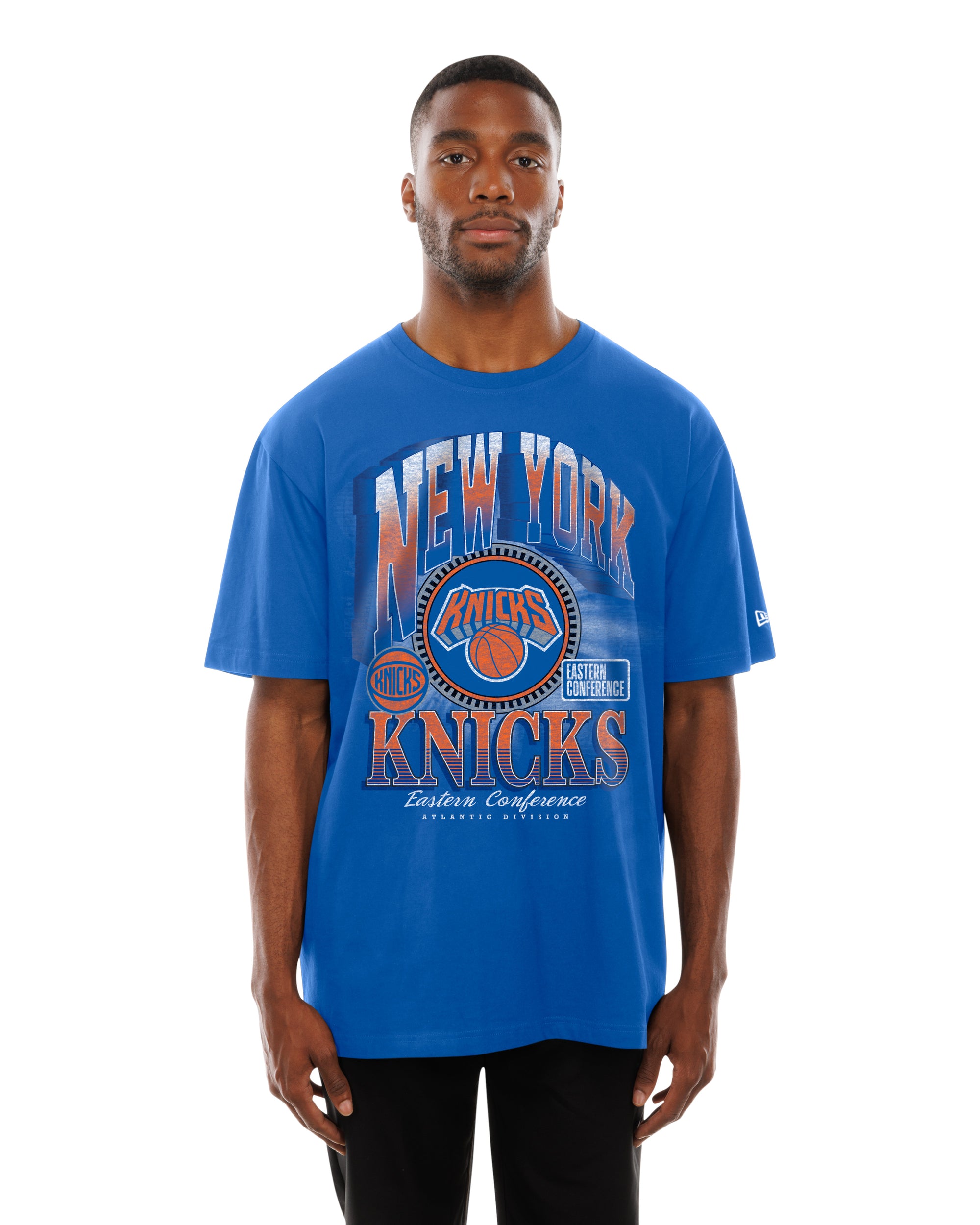 New York Knicks New Era USA Collection Vintage Style NBA T-Shirt Blau