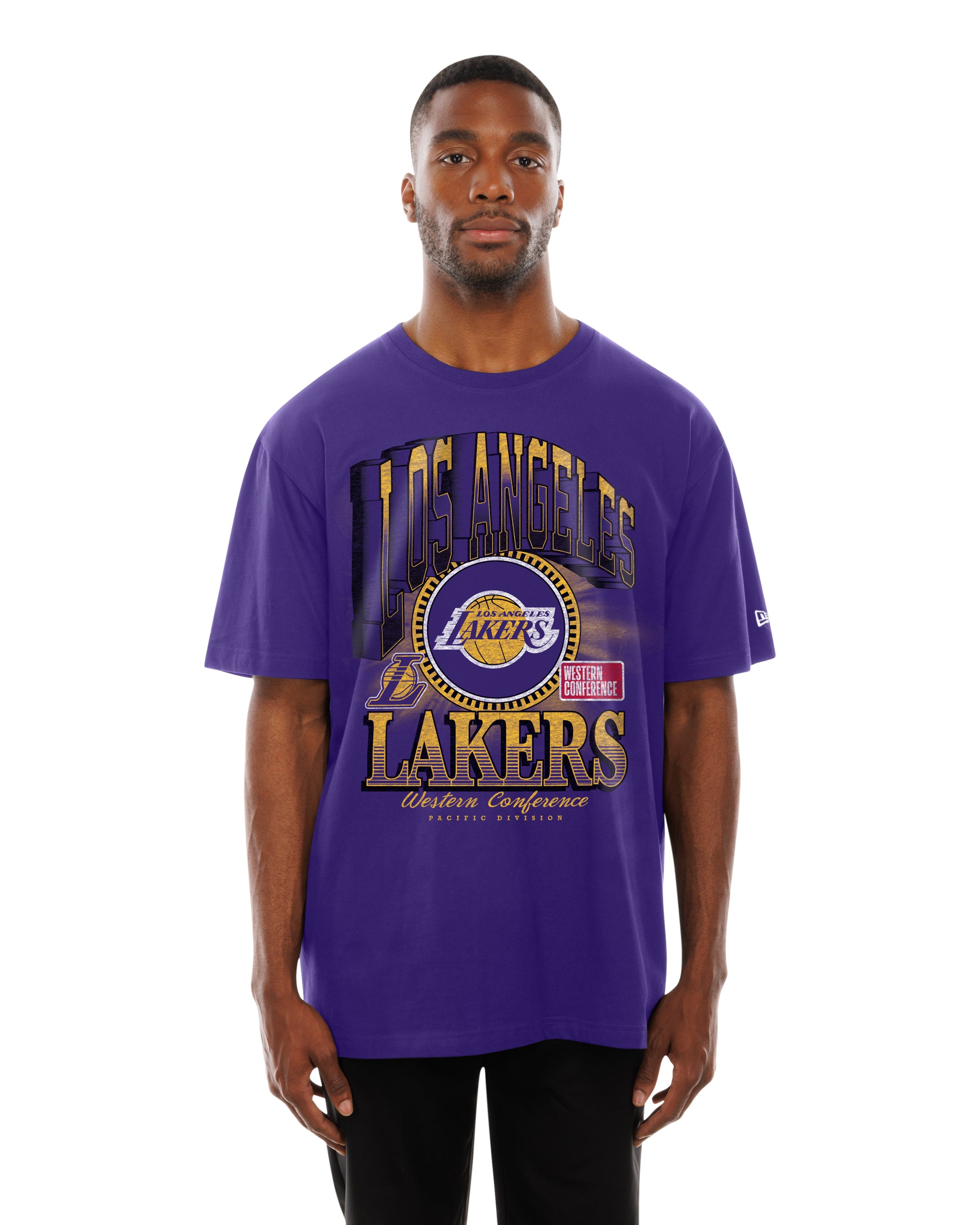 Los Angeles Lakers New Era USA Collection Vintage Style NBA T-Shirt Lila