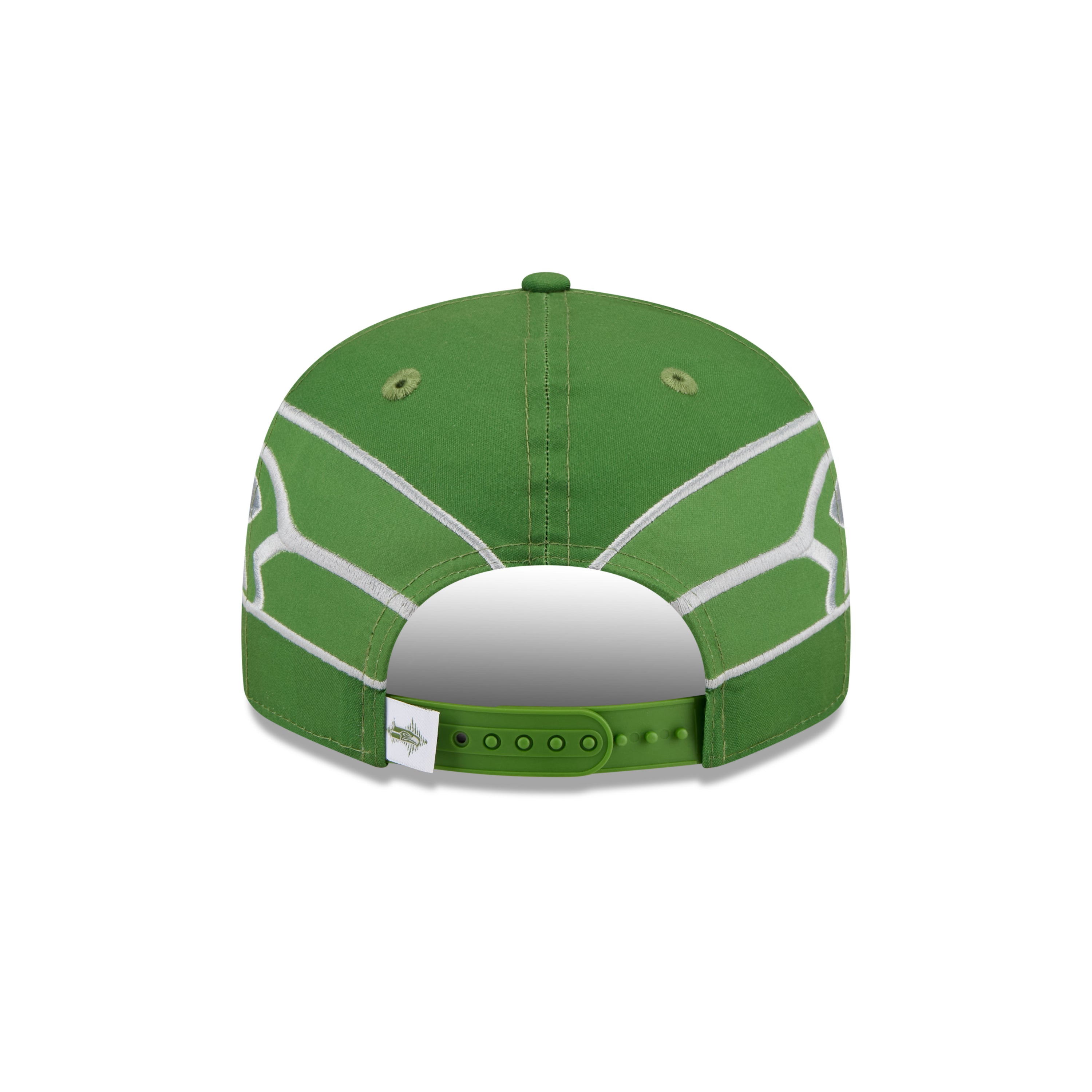 Neue Era Seattle Seahawks 2025 Rivalries Cap im 9FIFTY NFL-Stil, grüne limitierte Helmpack, detailreiche Mütze für Football-Fans