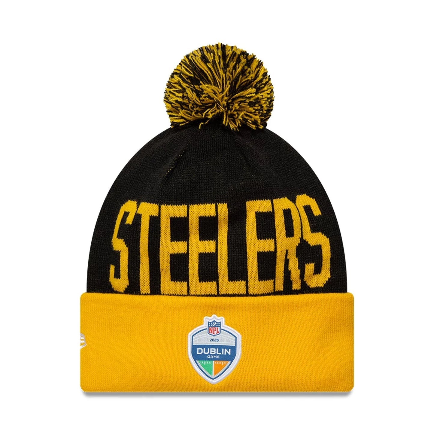 Pittsburgh Steelers New Era NFL Dublin Game 2025 Cuff Knit Beanie Schwarz