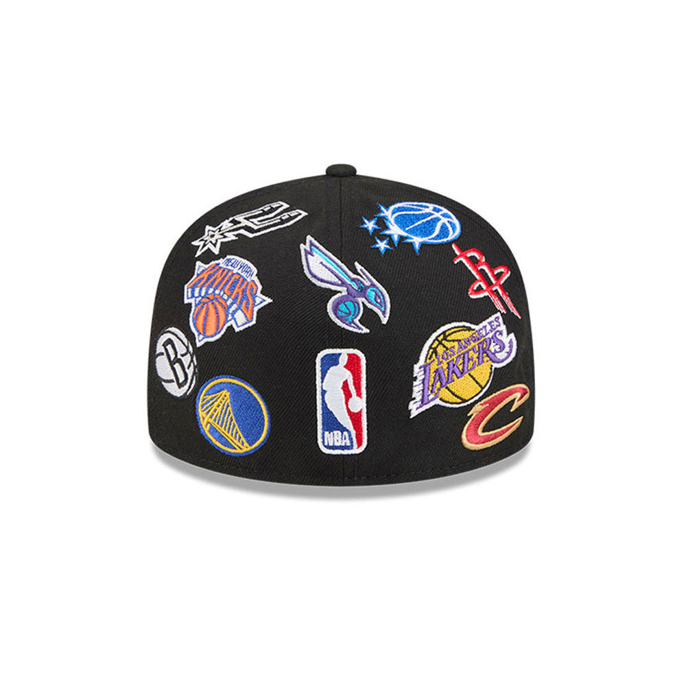 NBA Logo All Over Limited Edition New Era 59FIFTY Cap Schwarz - STADIUMDREAMS