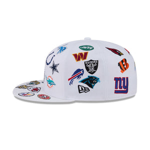 NFL Logo All Over Limited Edition New Era 59FIFTY Cap Weiß - STADIUMDREAMS