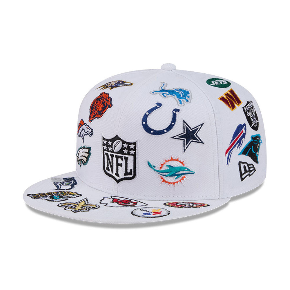 NFL Logo All Over Limited Edition New Era 59FIFTY Cap Weiß - STADIUMDREAMS