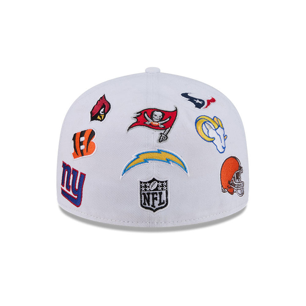 NFL Logo All Over Limited Edition New Era 59FIFTY Cap Weiß - STADIUMDREAMS