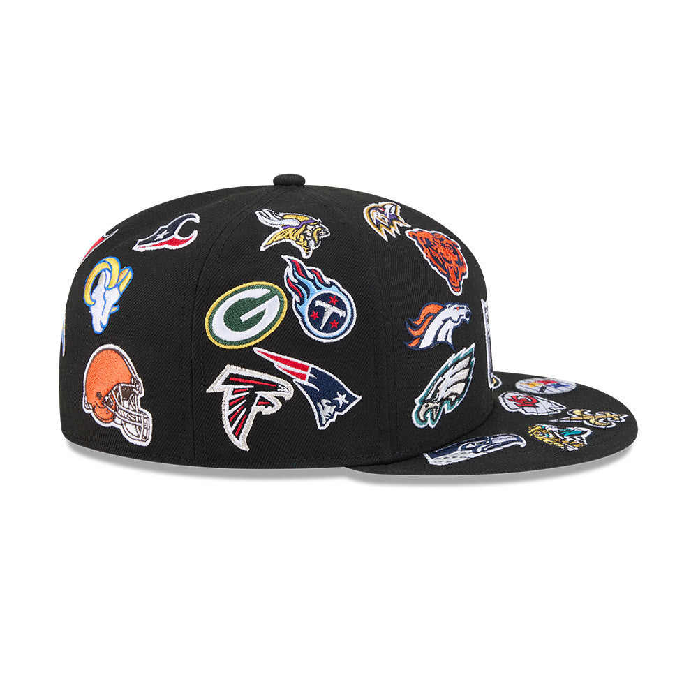 NFL Logo All Over Limited Edition New Era 59FIFTY Cap Schwarz - STADIUMDREAMS