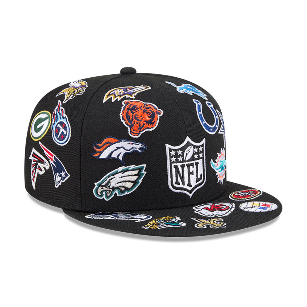 NFL Logo All Over Limited Edition New Era 59FIFTY Cap Schwarz - STADIUMDREAMS