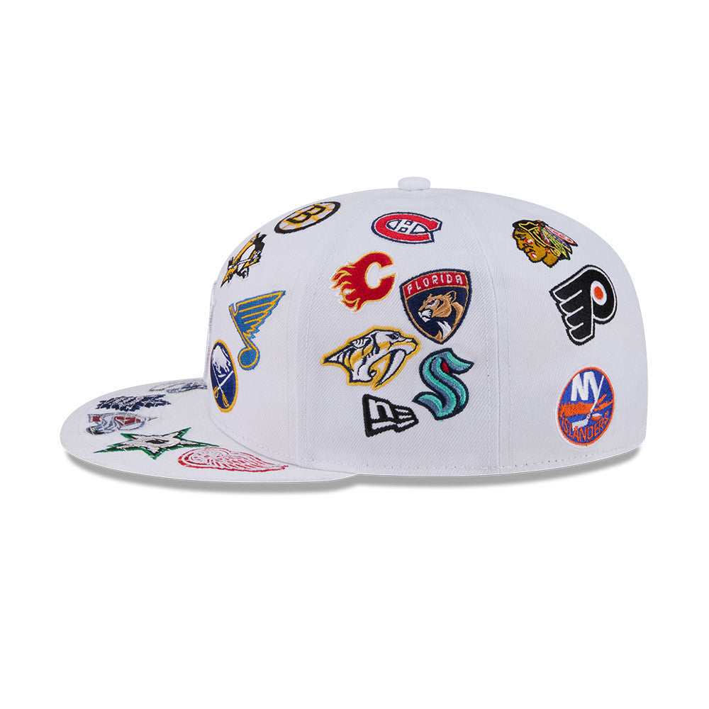 NHL Logo All Over Limited Edition New Era 59FIFTY Cap Weiß - STADIUMDREAMS
